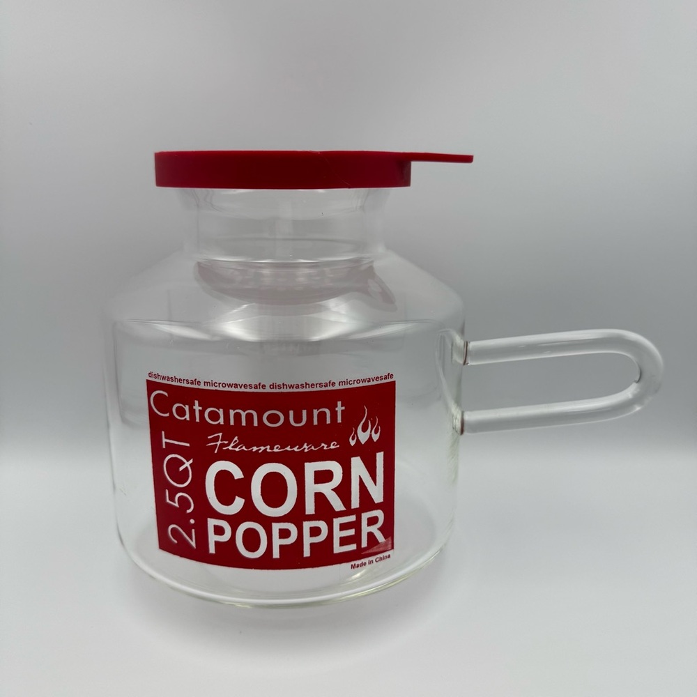 Microwave Popcorn Popper Catamount Glass Corn Popper 2 1/2 Quarts  New  S4208